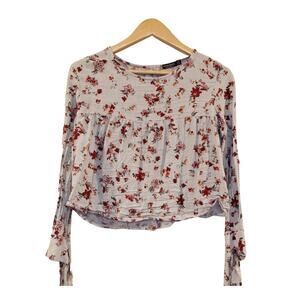 Bershka floral gray top